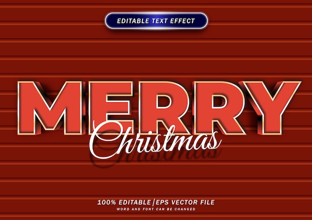 Efecto de estilo de texto de feliz navidad efecto de fuente editable