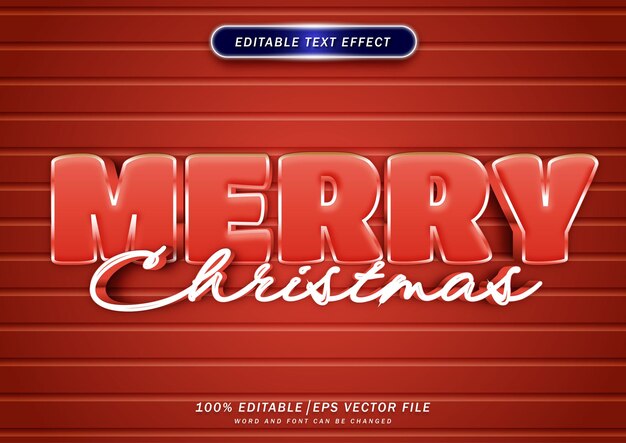 Efecto de estilo de texto de feliz navidad efecto de fuente editable