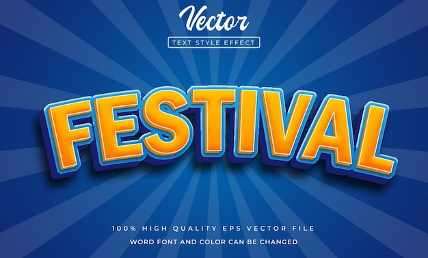 Efecto de estilo de texto de festival de vector