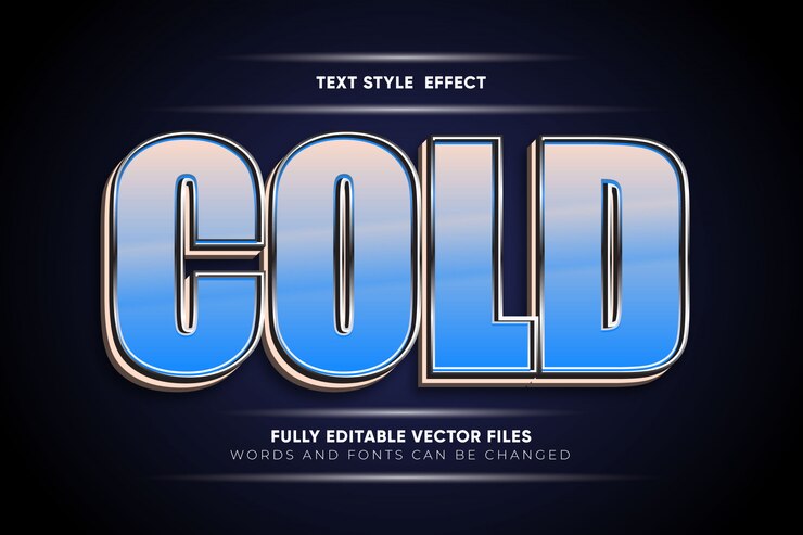 Efecto de estilo de texto frío
