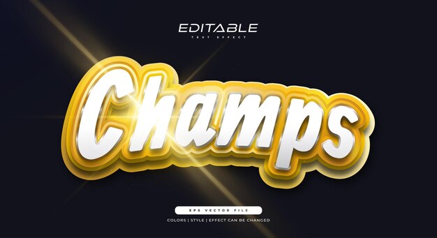 Efecto de estilo de texto golden champs