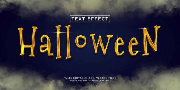 Efecto de estilo de texto de halloween, vector eps editable