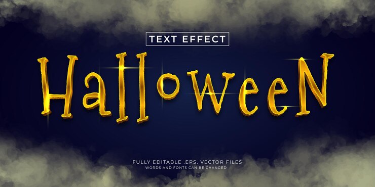 Vector efecto de estilo de texto de halloween, vector eps editable