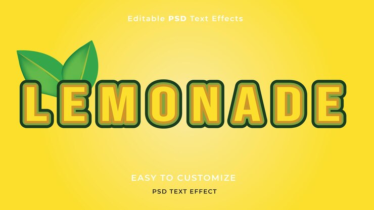 Vector efecto de estilo de texto de limonada amarilla