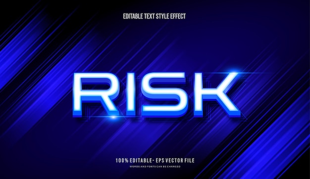 Efecto de estilo de texto de luz azul futurista archivo vectorial de fuente editable