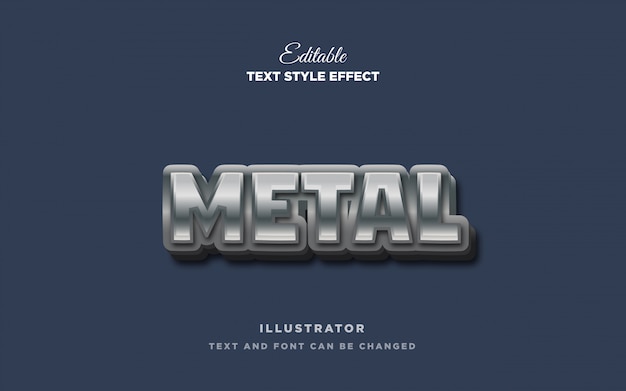 Vector efecto de estilo de texto de metal