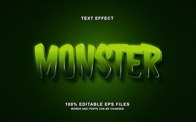 Vector efecto de estilo de texto monstruo
