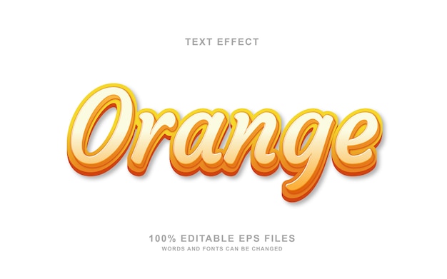 Efecto de estilo de texto naranja 3d