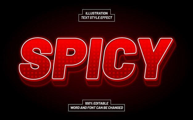 Efecto de estilo de texto en negrita 3D picante