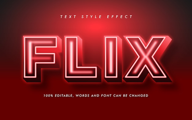 Efecto de estilo de texto en negrita rojo para título de película y póster