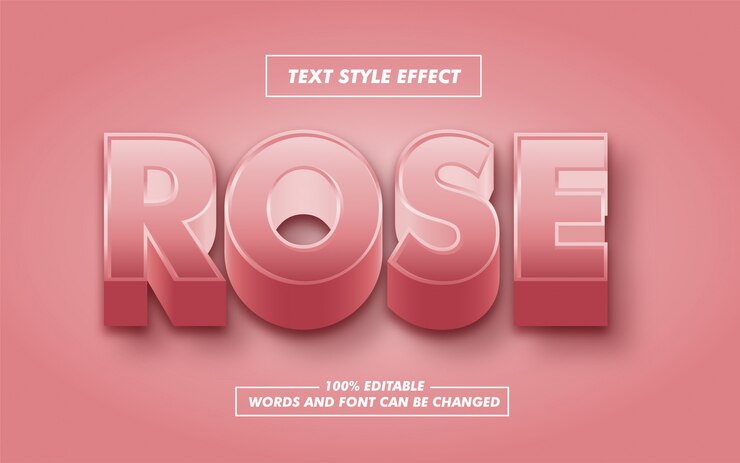Vector efecto de estilo de texto en negrita rosa