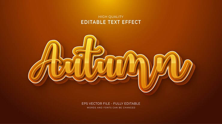 Vector efecto de estilo de texto de otoño. efecto de fuente editable.