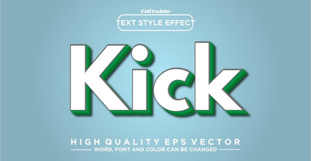 Efecto de estilo de texto de patada editable
