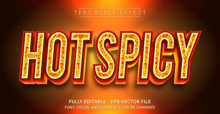 Vector efecto de estilo de texto picante plantilla de texto gráfico editable