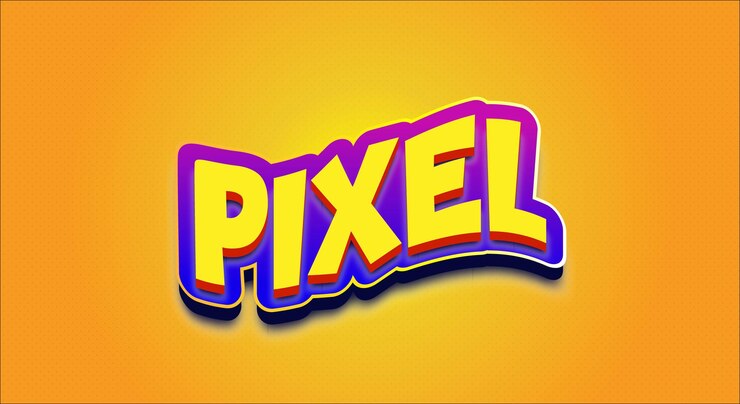 Vector efecto de estilo de texto de píxeles