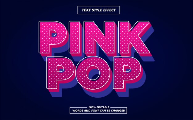 Efecto de estilo de texto pop rosa