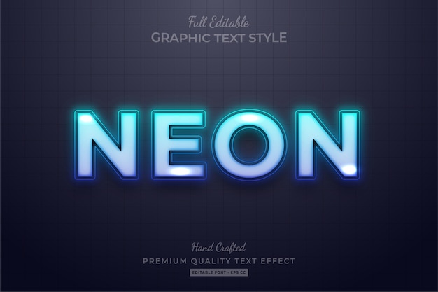 Efecto de estilo de texto premium editable de neón degradado