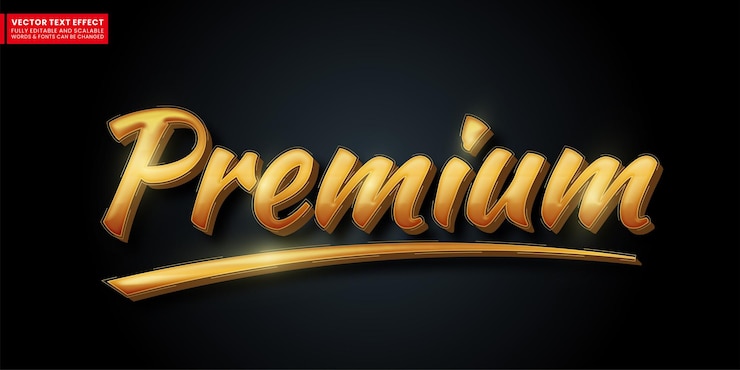 Vector efecto de estilo de texto premium título de texto de estilo 3d editable