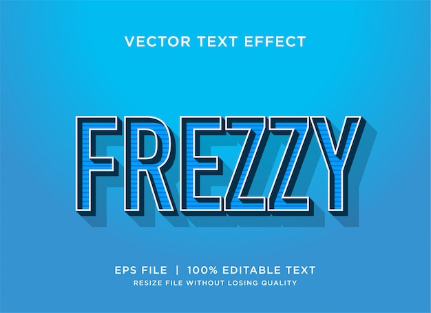 Vector efecto de estilo de texto retro frezzy