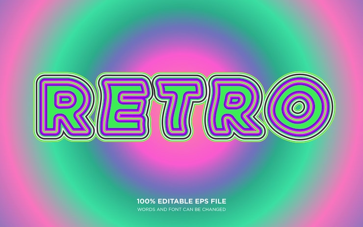 Vector efecto de estilo de texto retro