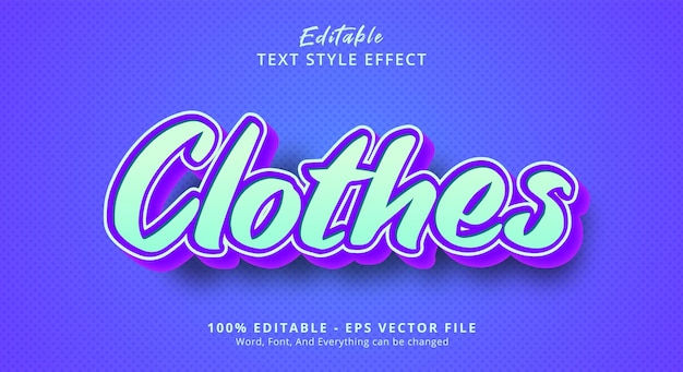 Efecto de estilo de texto de ropa Efecto de texto editable