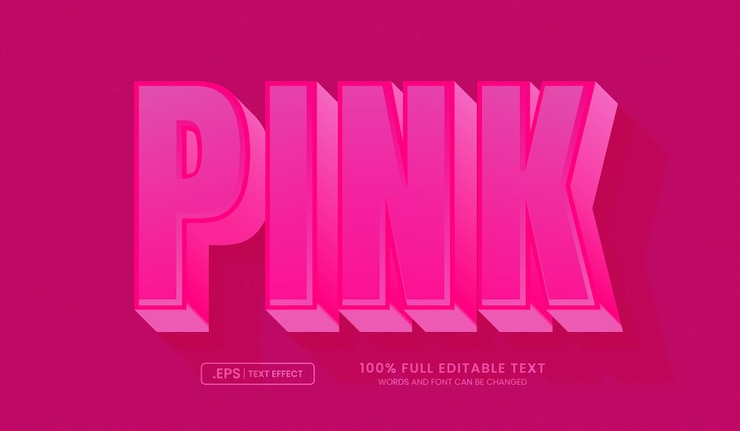 Vector efecto de estilo de texto rosado