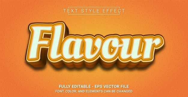 Efecto de estilo de texto de sabor Plantilla de texto gráfico editable