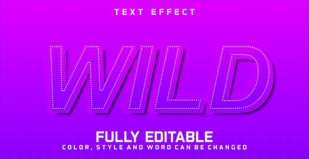 Efecto de estilo de texto salvaje editable
