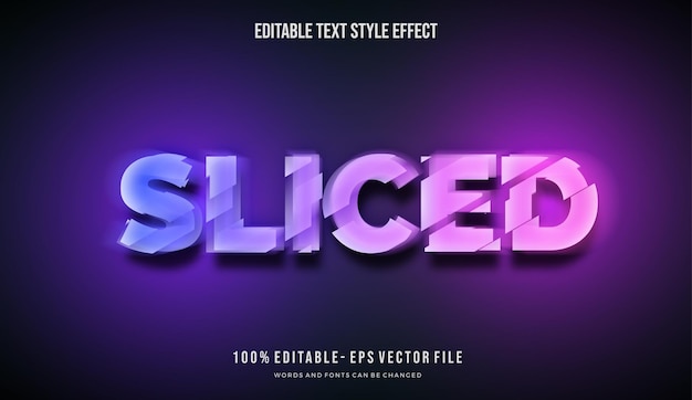 Efecto de estilo de texto de segmento editable moderno con fuente editable de vector de color vibrante brillante