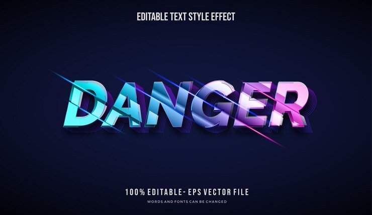 Vector efecto de estilo de texto de segmento editable moderno con fuente editable de vector de color vibrante brillante