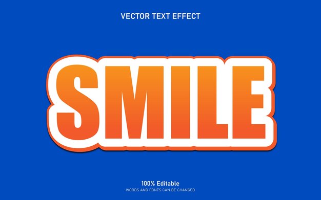Efecto de estilo de texto de sonrisa
