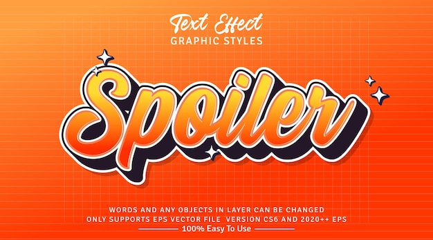 Vector efecto de estilo de texto spoiler 3d