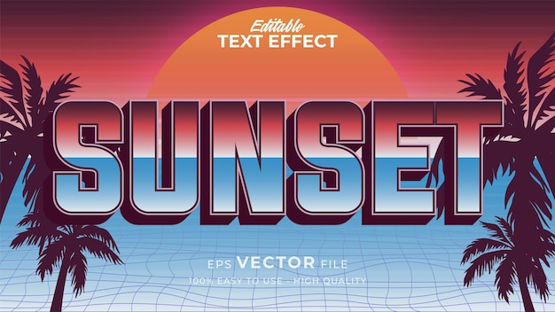 Efecto de estilo de texto. Texto de verano retro en estilo grunge