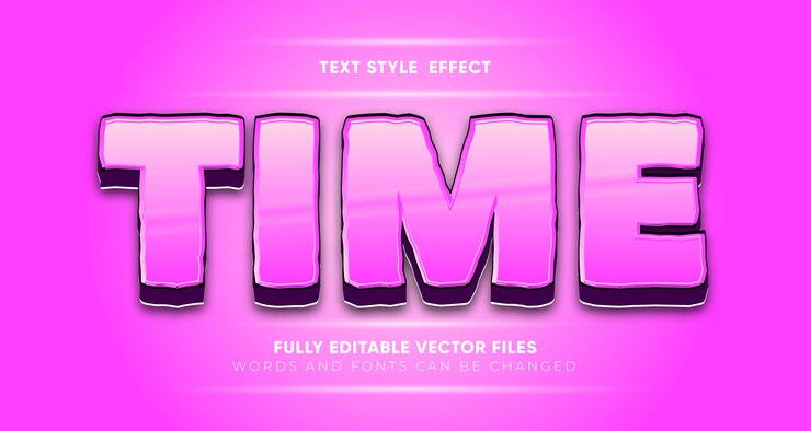 Efecto de estilo de texto de tiempo editable