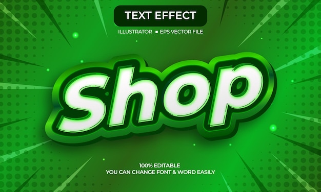 Efecto de estilo de texto de la tienda