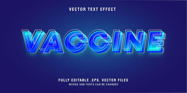 Vector efecto de estilo de texto de vacuna