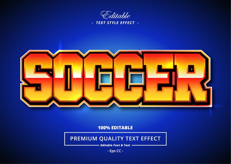 Vector efecto de estilo de texto de vector de fútbol