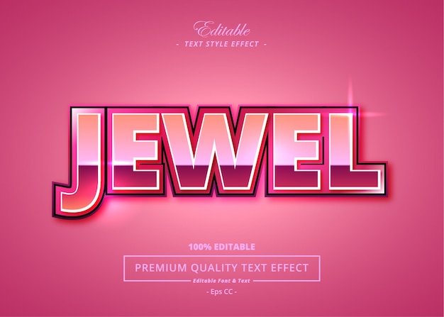 EFECTO DE ESTILO DE TEXTO DE VECTOR DE JOYA