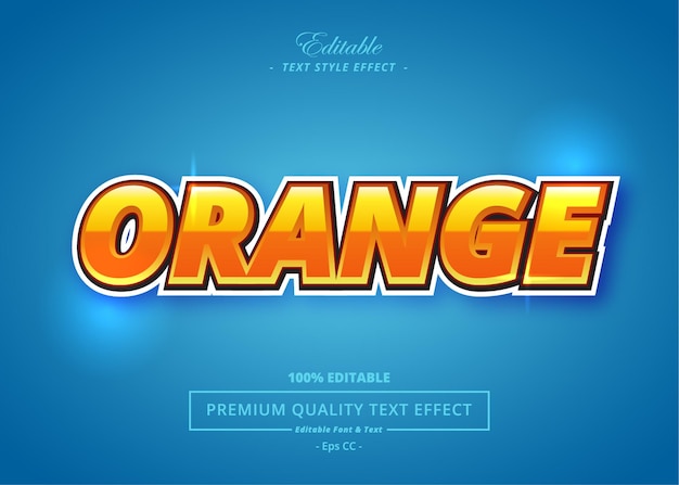 EFECTO DE ESTILO DE TEXTO VECTOR NARANJA