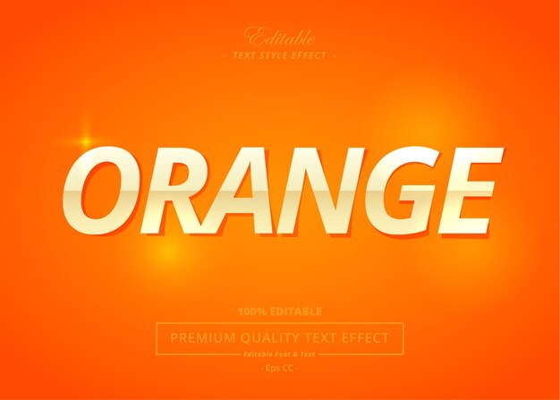 Efecto de estilo de texto vector naranja