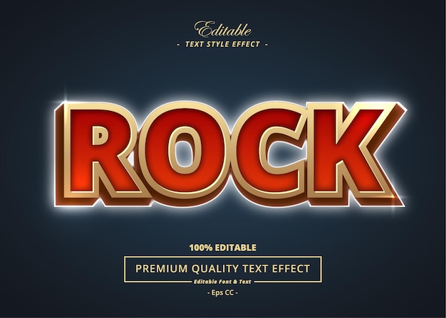 EFECTO DE ESTILO DE TEXTO DE VECTOR DE ROCA
