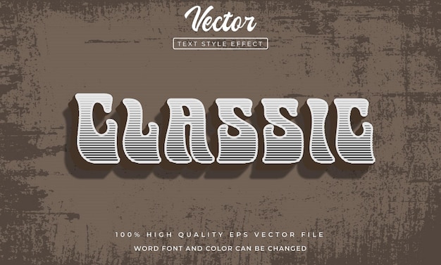 Efecto de estilo de texto vectorial clásico
