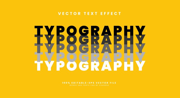 Vector efecto de estilo de texto vectorial editable de tipografía múltiple