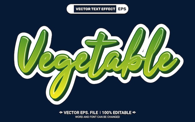 Efecto de estilo de texto vectorial de pegatinas editables 3d vegetales