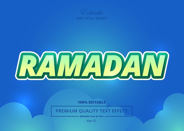 Efecto de estilo de texto vectorial de ramadan