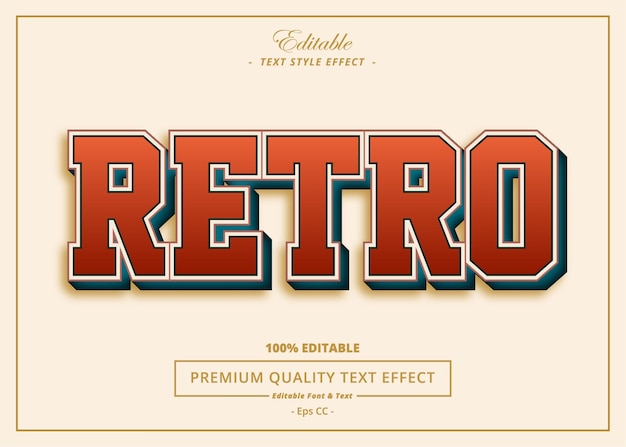 EFECTO DE ESTILO DE TEXTO VECTORIAL RETRO