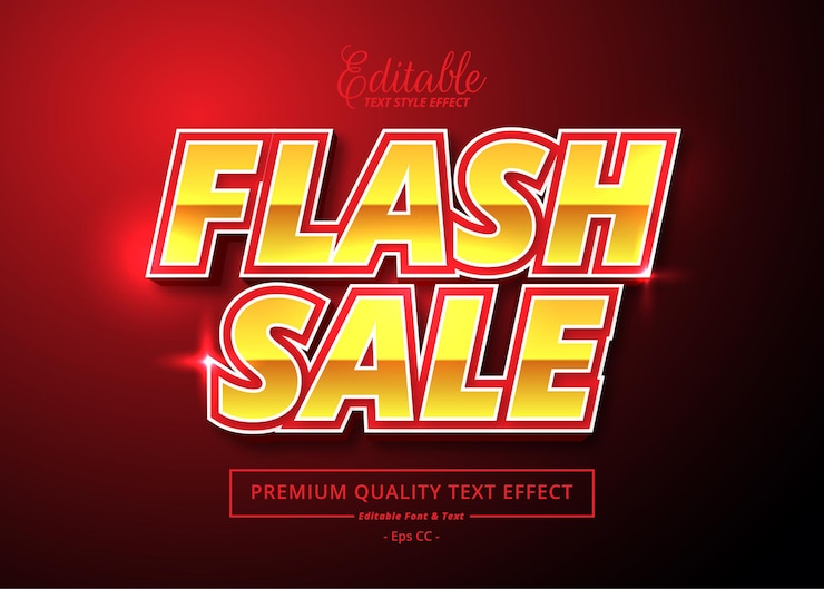 Vector efecto de estilo de texto de venta flash