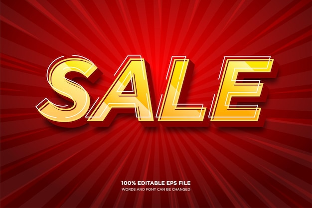 Efecto de estilo de texto de venta