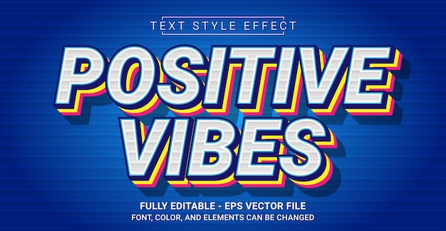 Efecto de estilo de texto de vibraciones positivas plantilla de texto gráfico editable