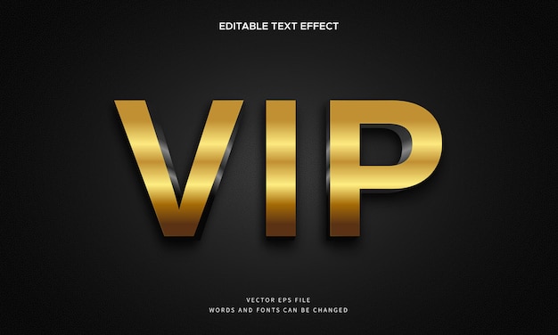 Efecto de estilo de texto VIP dorado
